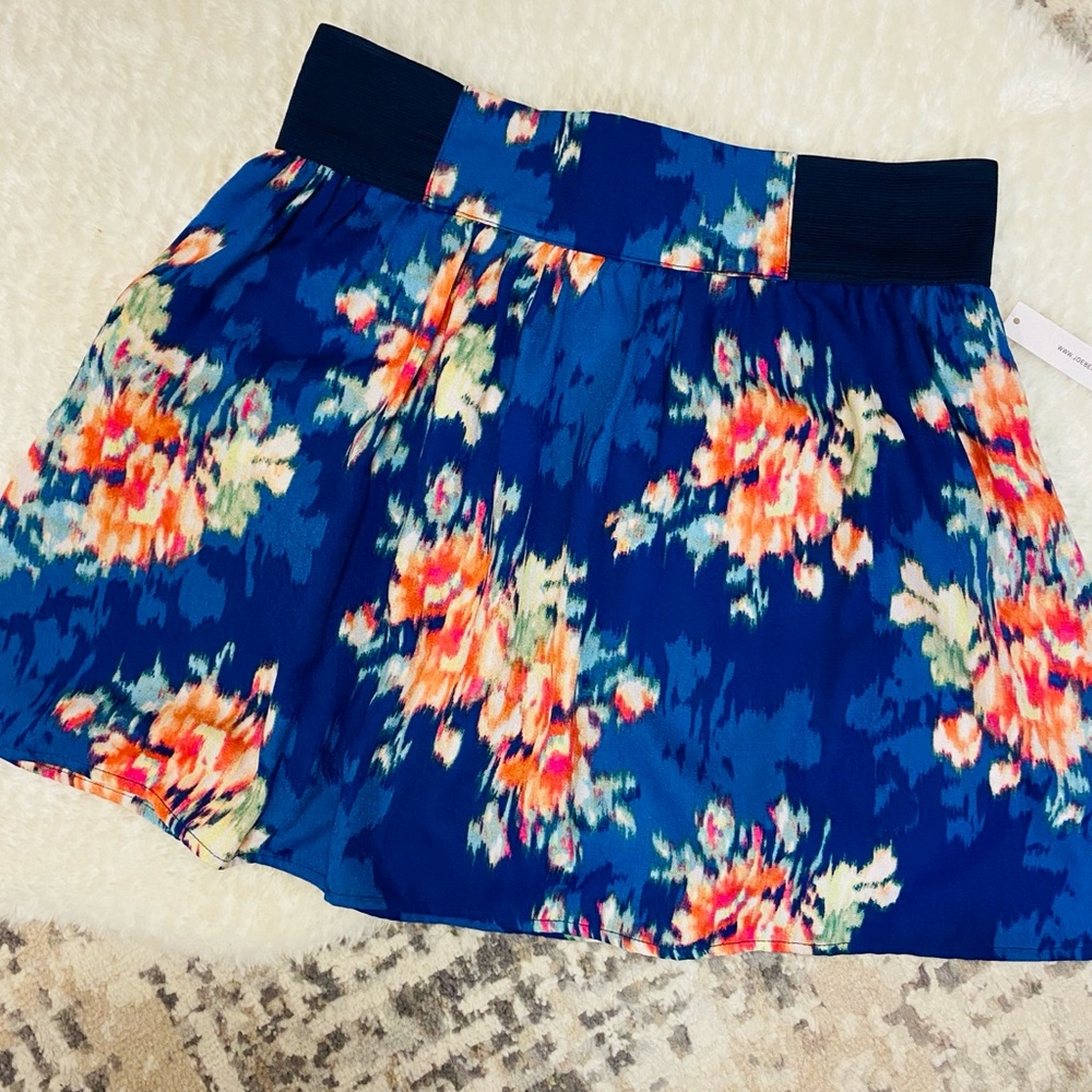 Joe Benbasset Blue Floral Skater Skirt Y2K